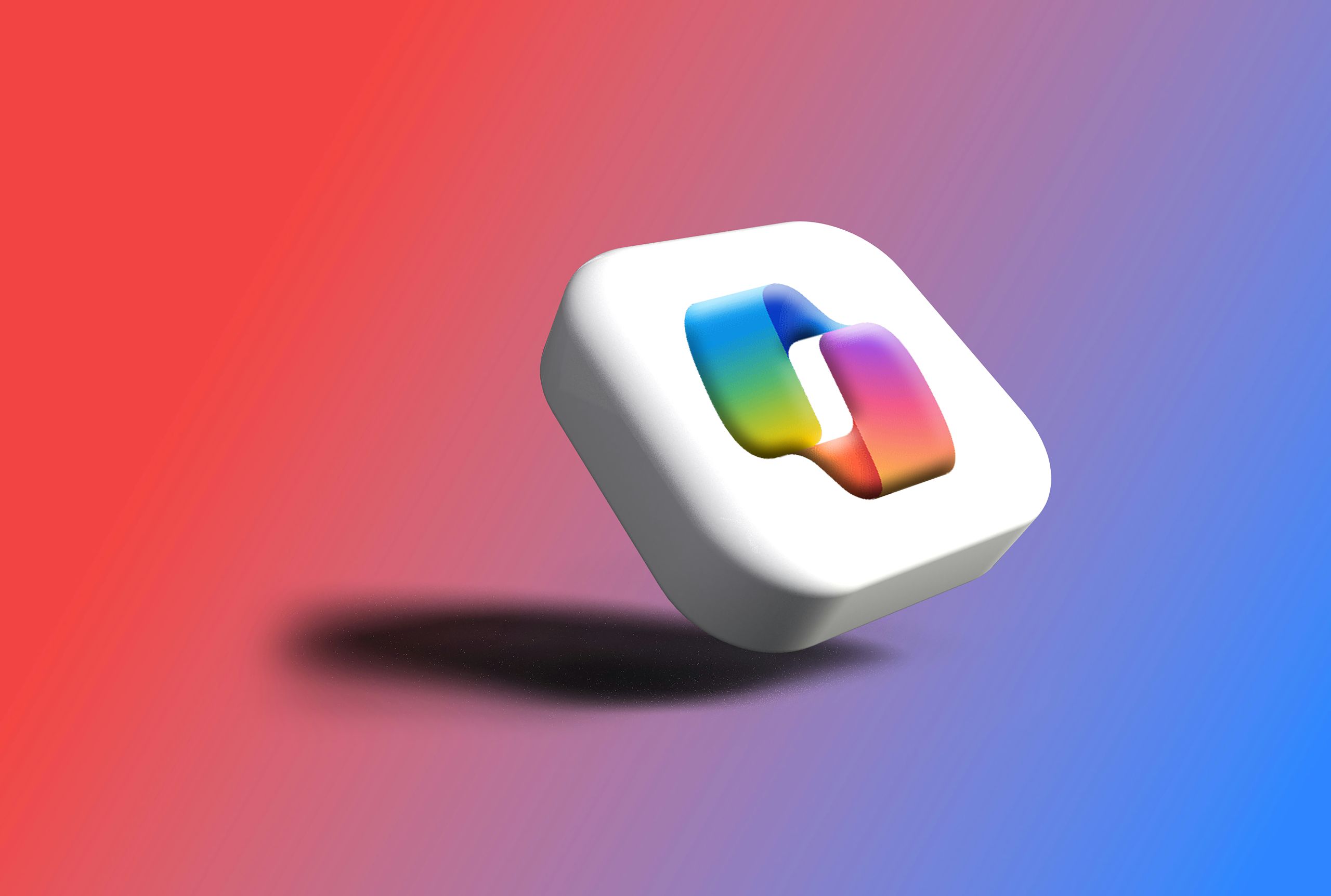 3D concept of the Copilot logo with a gradient background. 3D concept of the Copilot logo with a gradient background.