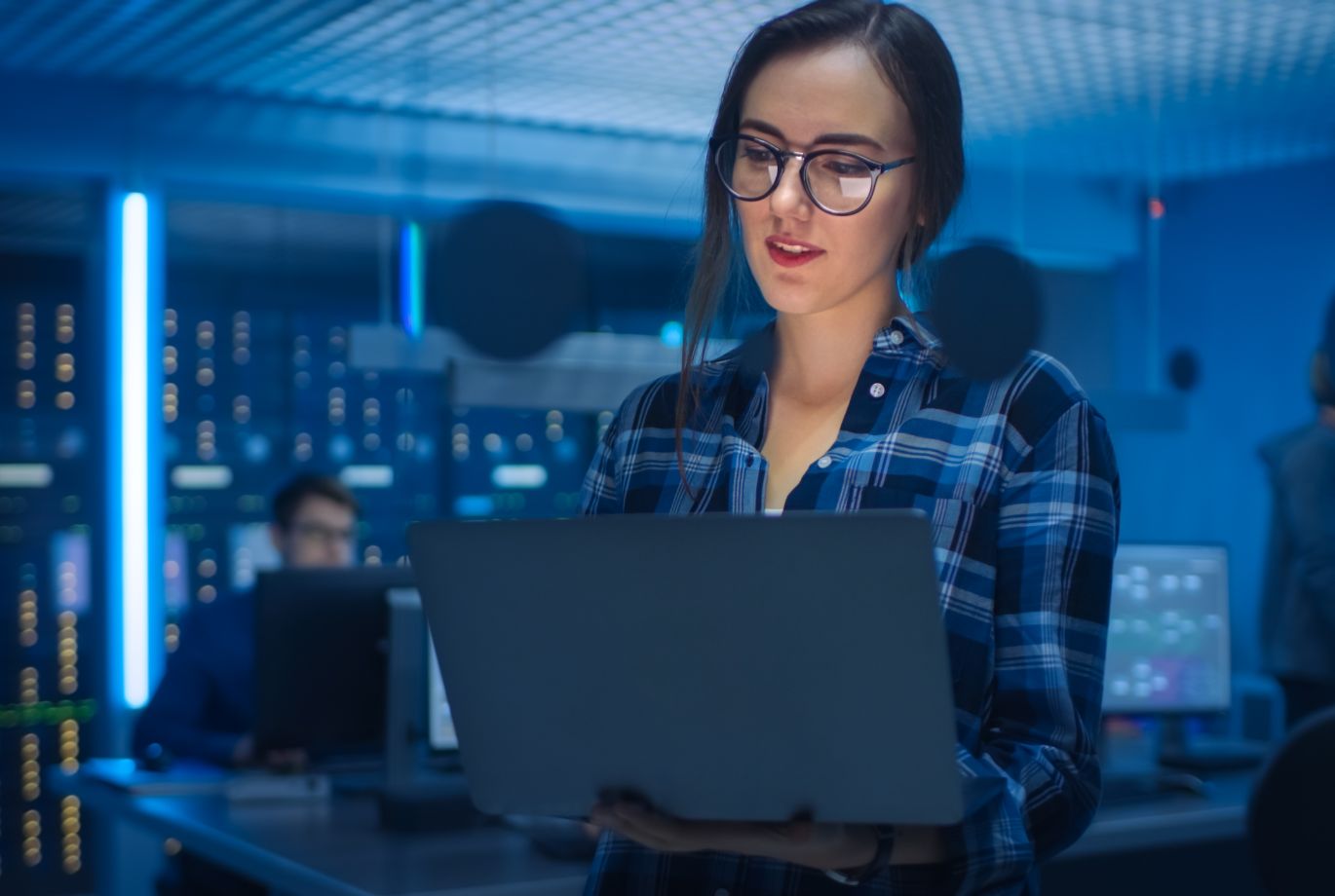 Woman Holding Laptop