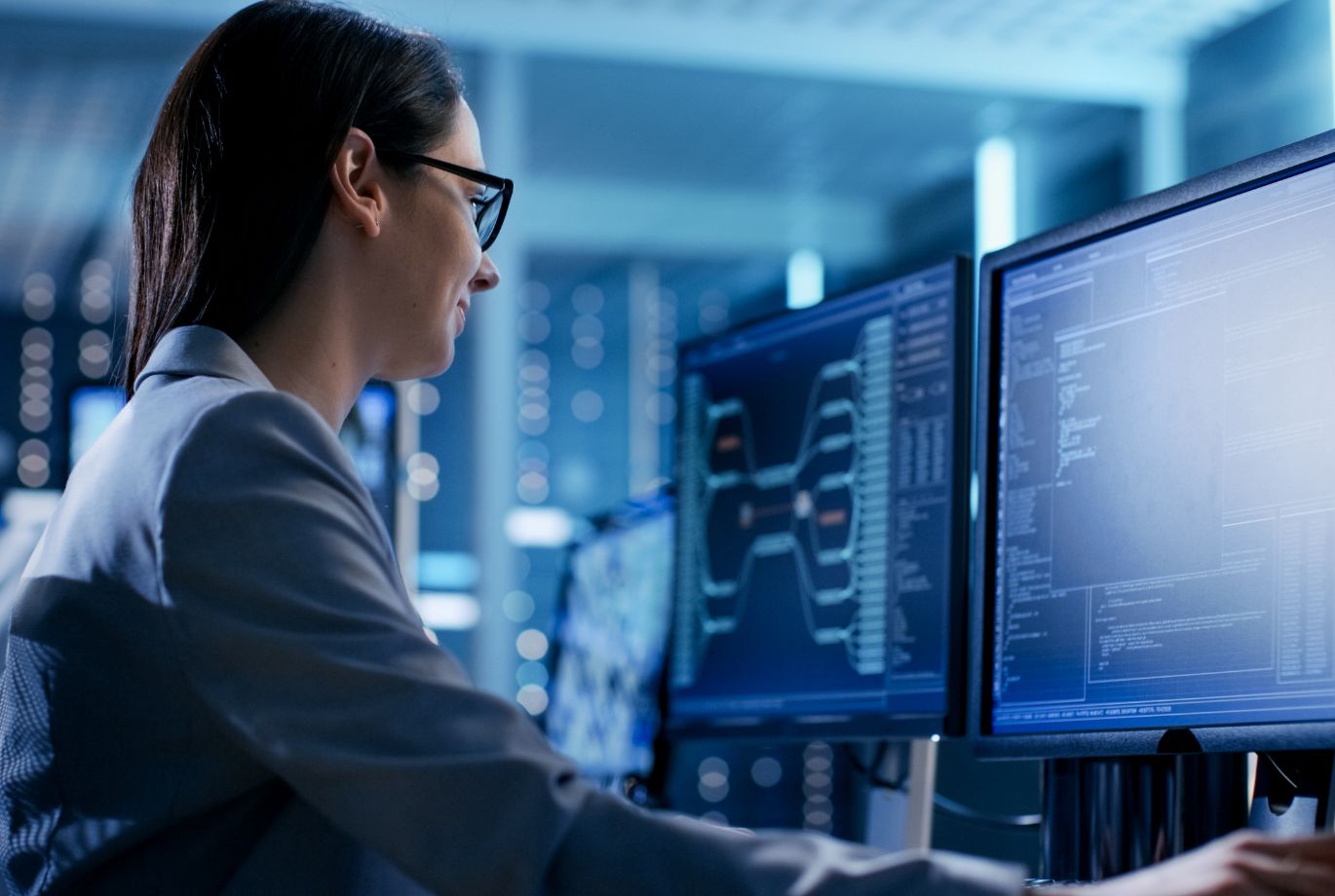 Woman Looking at Monitor